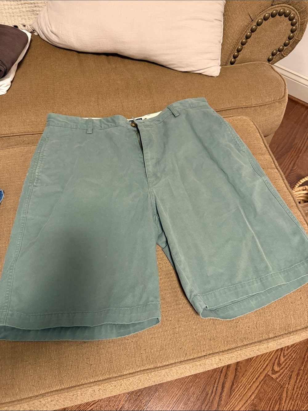 Chaps Men's Flat Front Shorts in Teal-Green